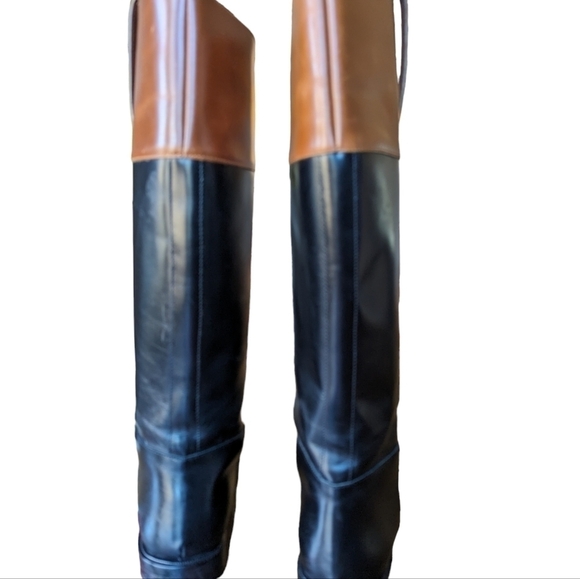 Michael Kors black brown riding boots sz 8.5 - Picture 12 of 14